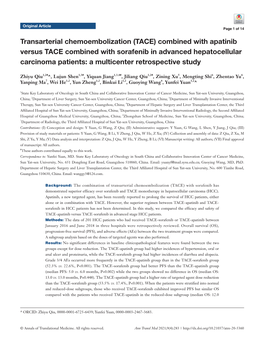 Transarterial Chemoembolization (TACE) Combined with Apatinib