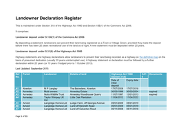 Landowner Declaration Register
