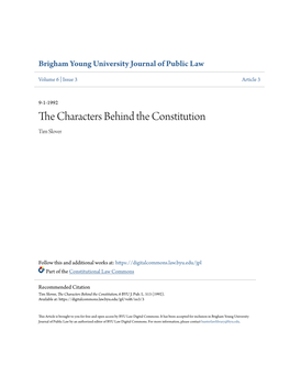 The Characters Behind the Constitution, 6 BYU J