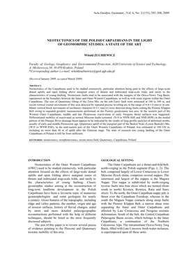 Neotectonics of the Polish Carpathians in the Light of Geomorphic Studies: a State of the Art