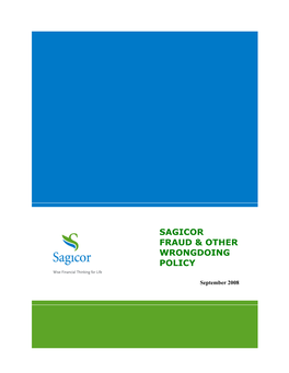 Sagicor Fraud & Other Wrongdoing Policy