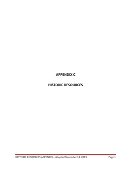 Appendix C Historic Resources