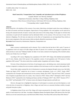 Transportation Costs, Commodity and Agricultural Prices in Rural