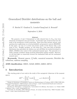 Generalized Dirichlet Distributions on the Ball and Moments