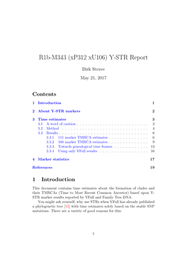 R1b-M343 (Xp312 Xu106) Y-STR Report