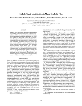 Melody Track Identification in Music Symbolic Files