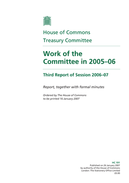 Work of the Committee in 2005–06