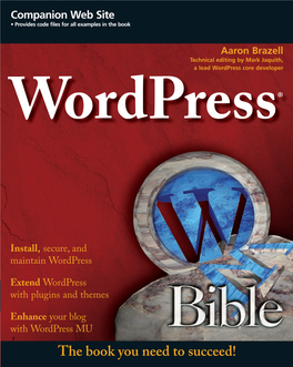 Wordpress Bible, I Immediately Offered Him a Hand in Editing