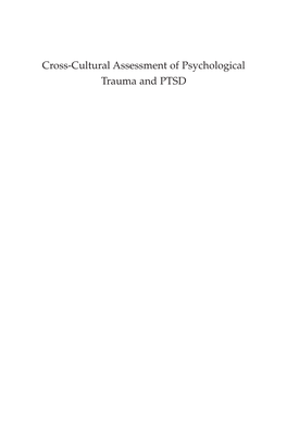 Cross-Cultural Assessment of Psychological Trauma and PTSD