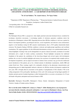 Hunting Down a Case of Progressive Movement Disorder, Dementia, and Genetic Anticipation – a Case Report on Huntington’S Disease