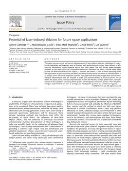 Potential of Laser-Induced Ablation for Future Space Applications