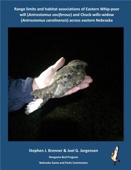 Nightjar Distribution and Abundance in Eastern Nebraska Nongame Bird Program