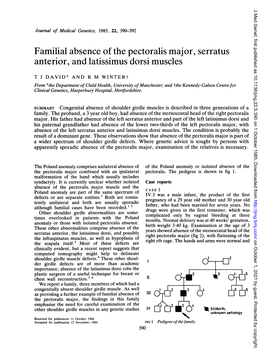 Familial Absenceof the Pectoralis Major, Serratus Anterior, And