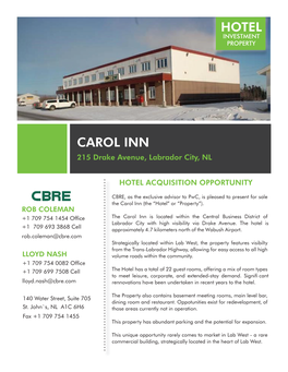 Carol Inn Listing Flyer.Indd