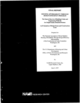 Housing Affordability Through Design Efficiency Subcommittee of NAIIB's Construction and Codes Committee