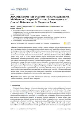 An Open-Source Web Platform to Share Multisource, Multisensor Geospatial Data and Measurements of Ground Deformation in Mountain Areas