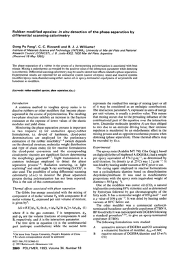 Rubber-Modified Epoxies: in Situ Detection of the Phase Separation by Differential Scanning Calorimetry