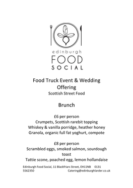 Food Truck Event & Wedding Offering Brunch