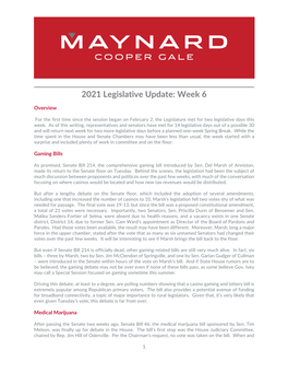 2021 Legislative Update Week 6