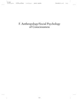 Social Psychological Approaches to Consciousness