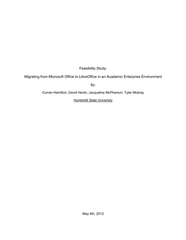 Feasibility Study: Migrating from Microsoft Office to Libreoffice in An