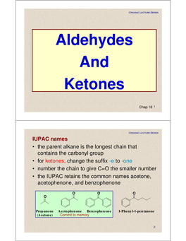 Aldehydes and Ketones