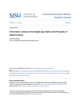 Myths and Principles of Digital Literacy