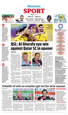 QSL: Al Gharafa Eye Win Against Qatar SC in Opener
