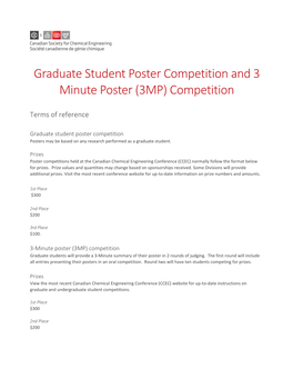 Graduate Student Poster Competition and 3 Minute Poster (3MP) Competition