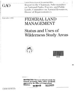 Wilderness Study Areas