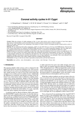 Coronal Activity Cycles in 61 Cygni