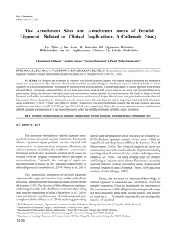 The Attachment Sites and Attachment Areas of Deltoid Ligament Related to Clinical Implications: a Cadaveric Study