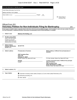 Bankruptcy Forms for Non-Individuals, Is Available