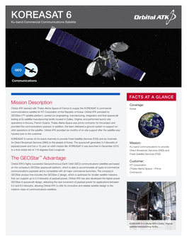 KOREASAT 6 Ku-Band Commercial Communications Satellite