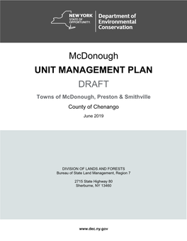 Draft Mcdonough Unit Management Plan