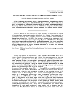 Studies on New Guinea Moths. 1. Introduction (Lepidoptera)
