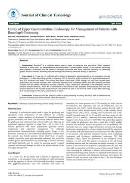 Journal of Clinical Toxicology Iwai Et Al., J Clin Toxicol 2014, 4:6 ISSN: 2161-0495 DOI: 10.4172/2161-0495.1000218