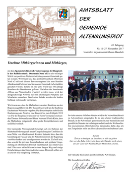 November 2017 AMTSBLATT 1 DER GEMEINDE ALTENKUNSTADT