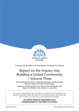 Report on the Inquiry Into Building a United Community