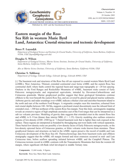 The Eastern Margin of the Ross Sea Rift in Western Marie Byrd Land
