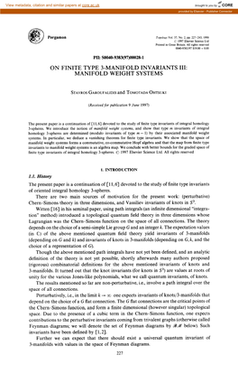 On Finite Type 3-Manifold Invariants Iii: Manifold Weight Systems