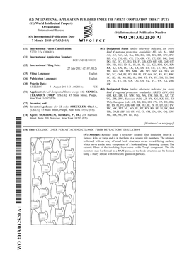 WO 2013/032520 Al 7 March 2013 (07.03.2013) P O P C T