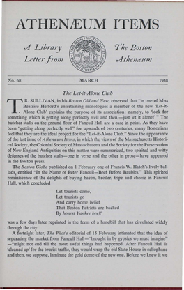 E/1 Library Letter from 'The Boston U!Thenteum