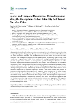 Spatial and Temporal Dynamics of Urban Expansion Along the Guangzhou–Foshan Inter-City Rail Transit Corridor, China