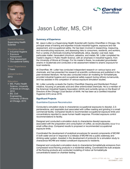 Jason Lotter, MS, CIH