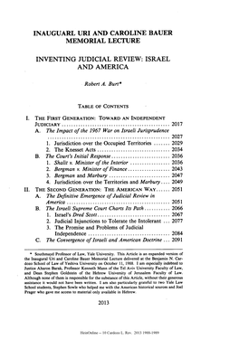 Inventing Judicial Review: Israel and America