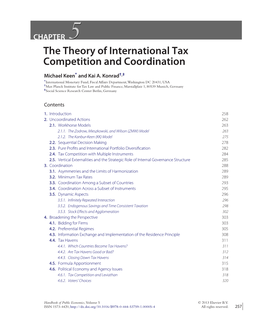 The Theory of International Tax Competition and Coordination