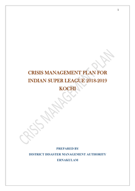 Crisis Management Plan ISL 2018