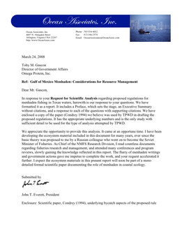 Menhadentexasfull.Pdf Ocean Associates, Incorporated Oceans and Fisheries Consulting