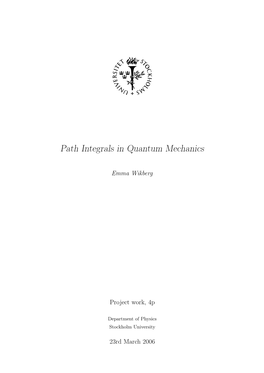 Path Integrals in Quantum Mechanics